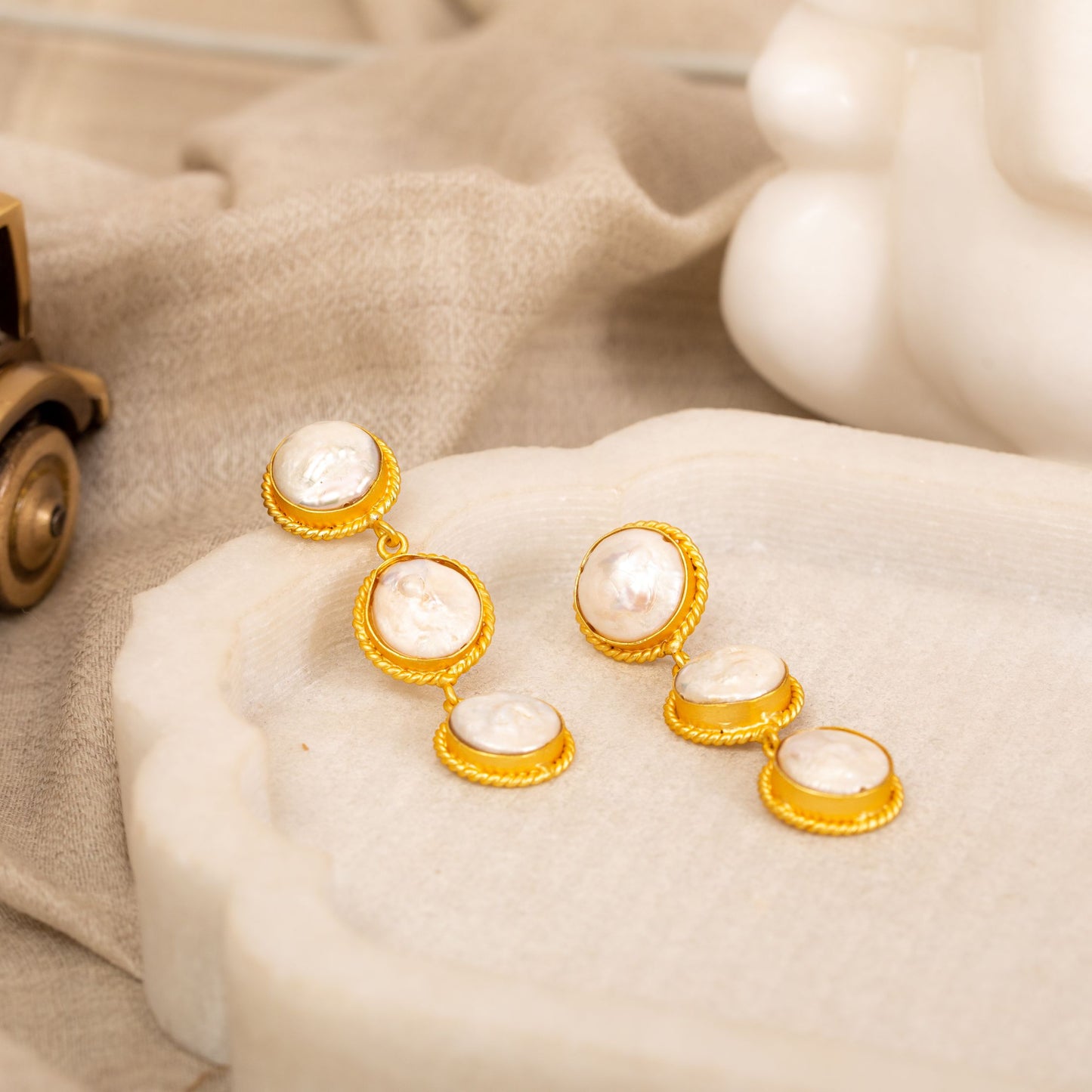 Aqsa Pearls Gold Plated Earrings